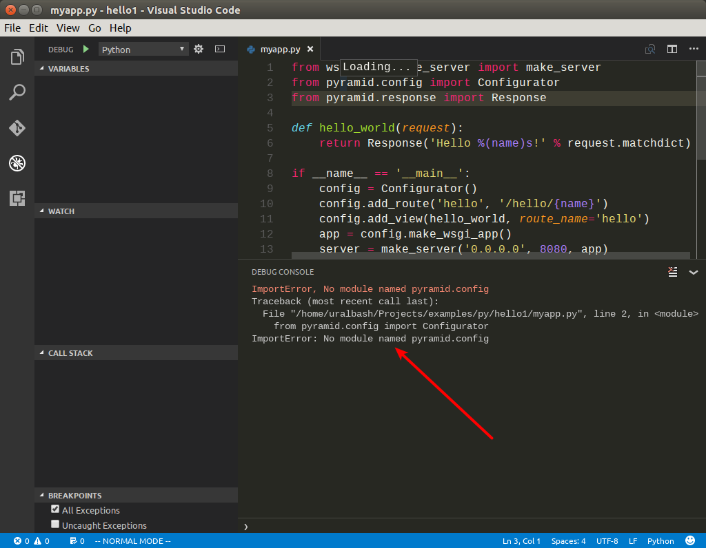 Traceback error code. Визуал студио код питон. Visualize Python Visual Studio code. Визуал студио скрипты. Запуск питона в Visual Studio code.
